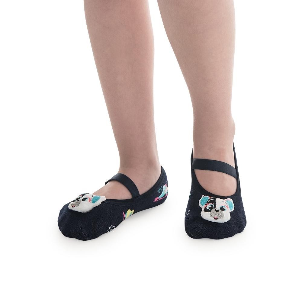 Meia Sapatilha Menina Antiderrapante com Led - Puket em Oferta na Shopee