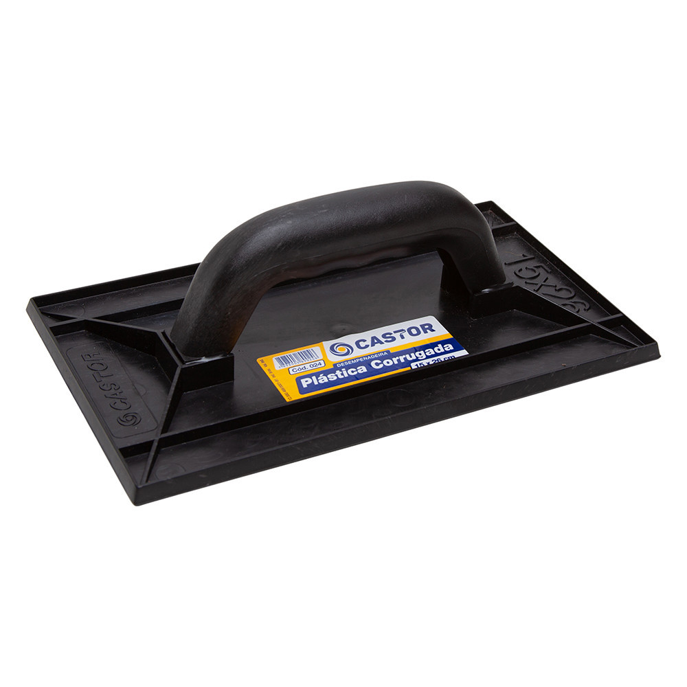 Desempenadeira plástica PVC 15x26cm Corrugada Preta - Castor - Home & Living