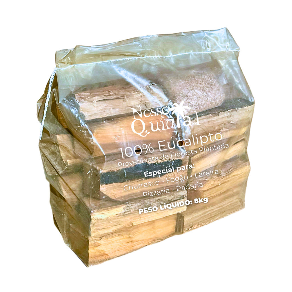 Lenha Eucalipto Saco 8kg Churrasco Forno Pizza Fogão Lareira