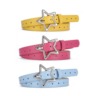 Children Star Holes Waist Strap Adjustable Alloy Buckle Dress Jeans Pant Personality Retro Leather Waistbands em Oferta na Shopee