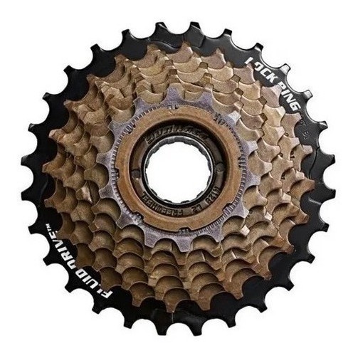Catraca Roda Livre 7 Velocidades 14/28 Dentes Bike Dourada