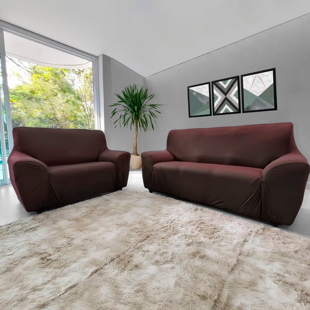 Capa de sofá Coladinha em Malha King Kit 2 e 3 lugares