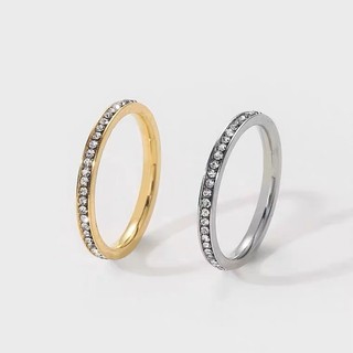 Kit 2 Anéis Aparadores em Aço Inoxidável Com Zircônias – Elegantes Para Casamento/ Festa/…