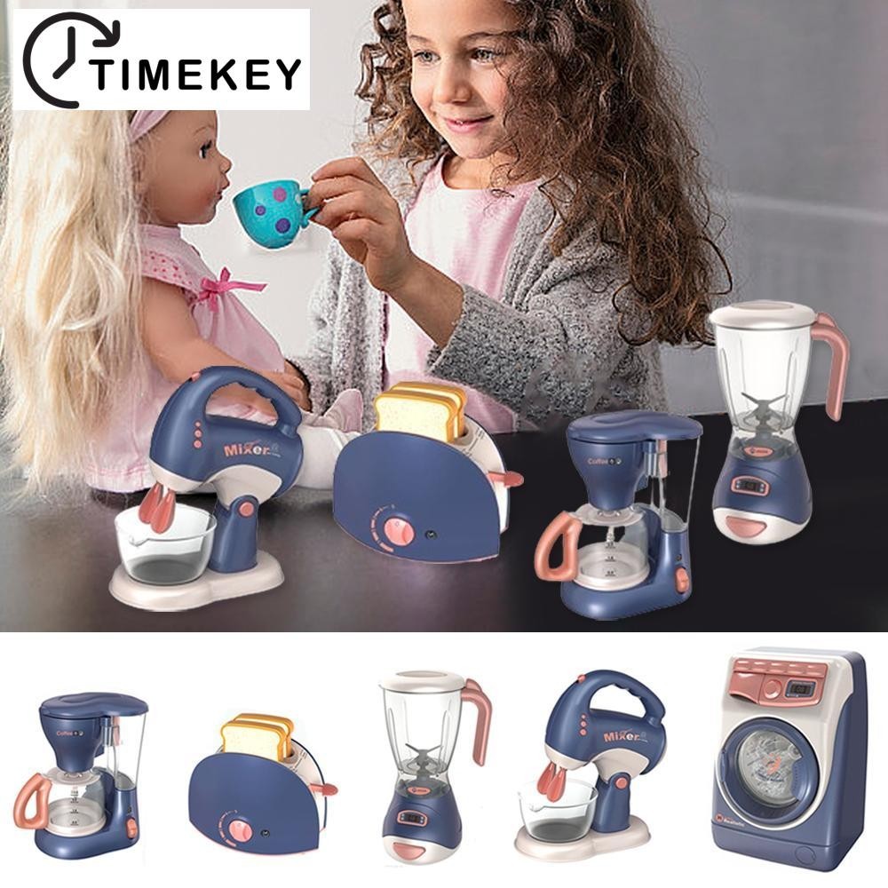 TKEY Mini Eletrodomésticos Brinquedos De Cozinha , Jogo De Fingir Com Misturador De Cafeteira E Torradeira Para Crianças Meninas Presentes K1Y8