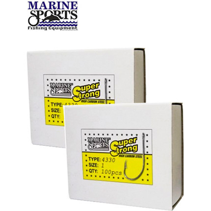 Kit 2 Caixas Anzol 4330 nº18 Super Strong 100un Marine Sports Pesca Lambari Fisga Pescaria Tilapia