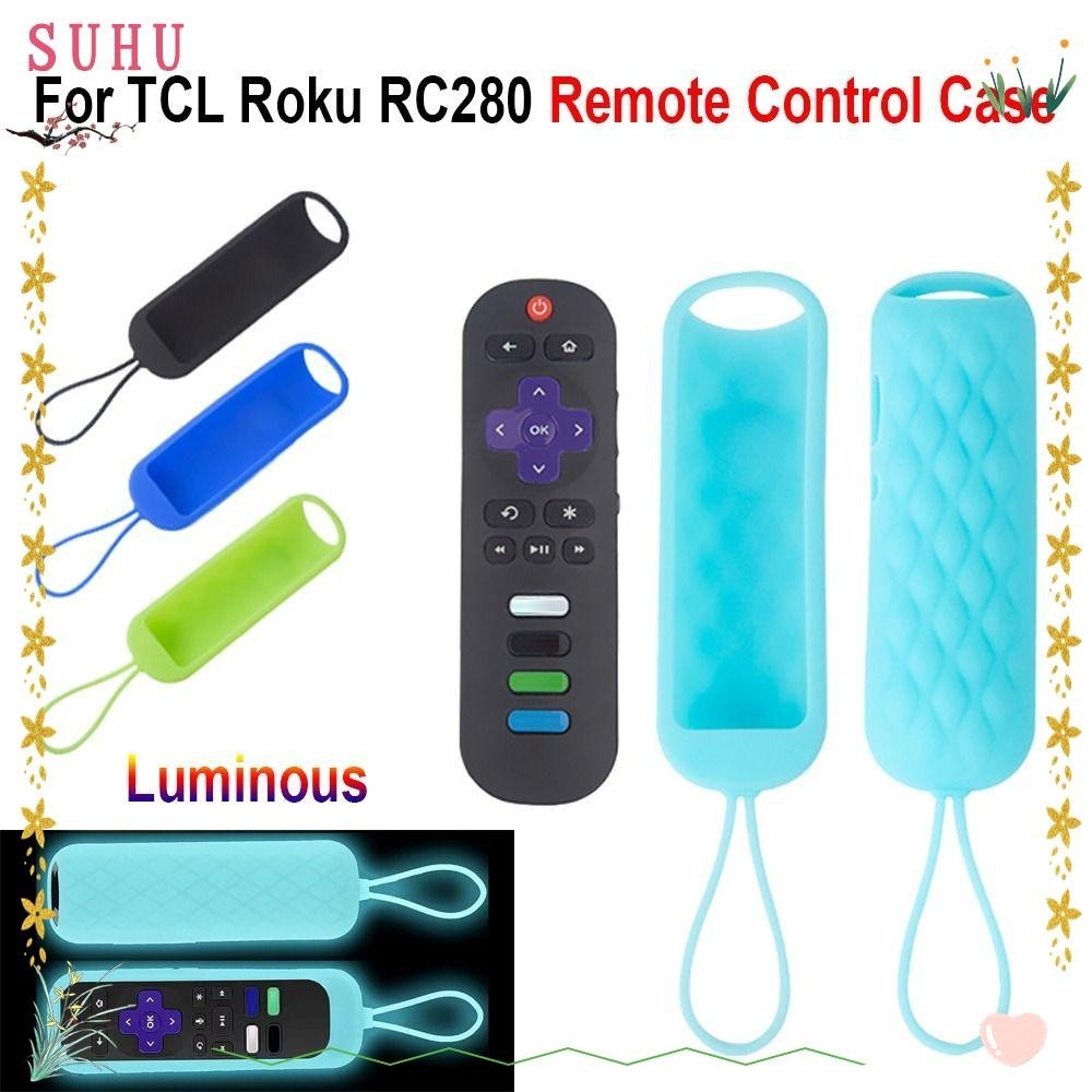 Capa Do Controlador Remoto De TV SUHU , Silicone Luminoso Protective , Colorful Protetor Doméstico Lavável À Prova De Choque Para TCL Roku RC280