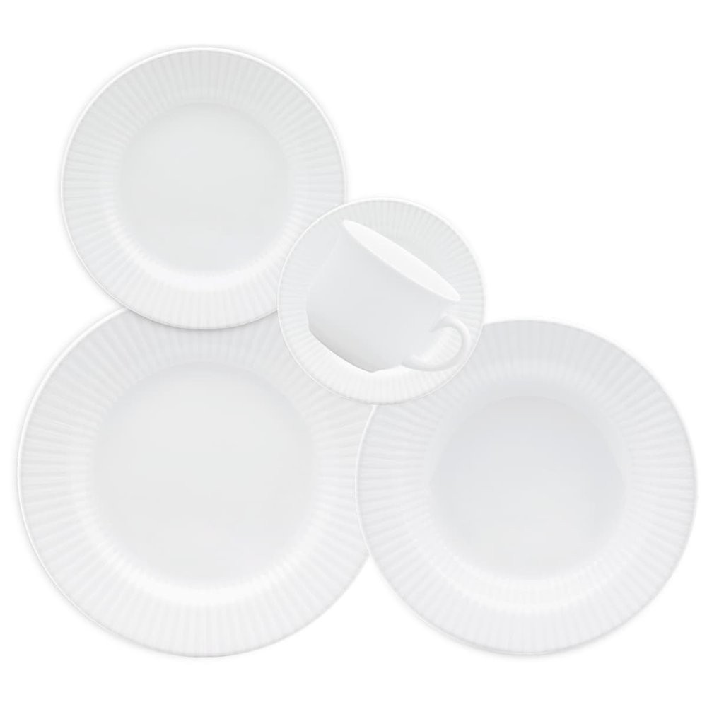 Aparelho de Jantar Com 20 Peças Canelé Branco Biona Jogo em Cerâmica