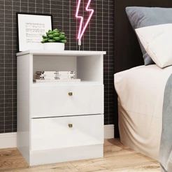 Mesa De Cabeceira Genialflex Irlanda 2 Gavetas Branco