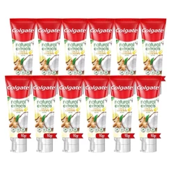 Kit Creme Dental Colgate Natural Extracts Coco e Gengibre 90g com 12 unidades
