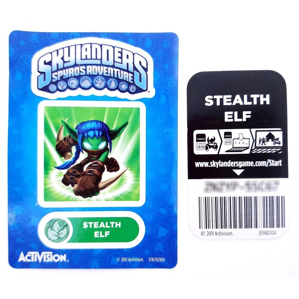 Adesivo Skylanders Spyros Adventure Stealth Elf Com Brinde