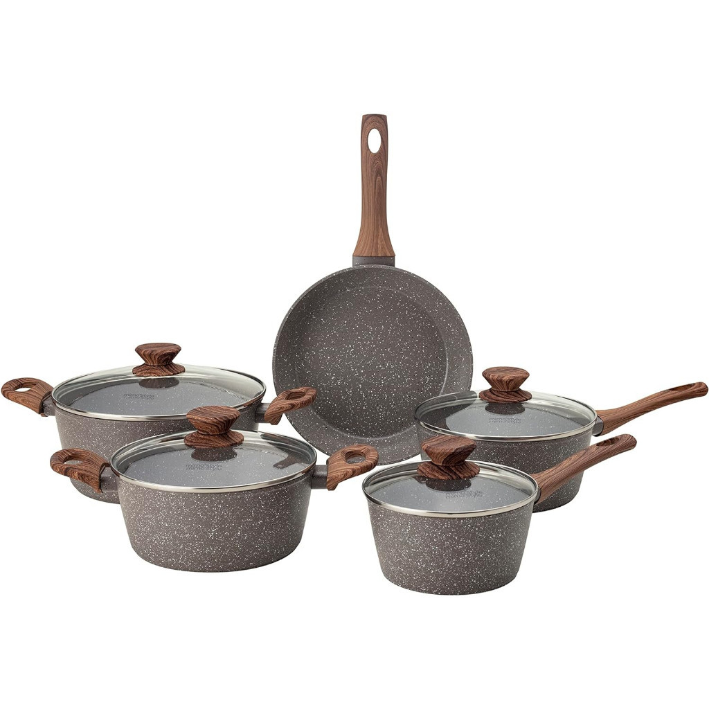 Conjunto 5 Panelas Style Cook Grafito Indução Alumínio com Revestimento em Cerâmica Mimo Style