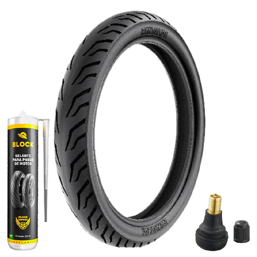 Pneu Balão Cg 160 Fan 100/90-18 56p Tl Ss48  Rinaldi + Bico + Selante
