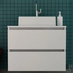Armário de Banheiro 2 Gavetas Branco Bn3607 - Tecno Mobili