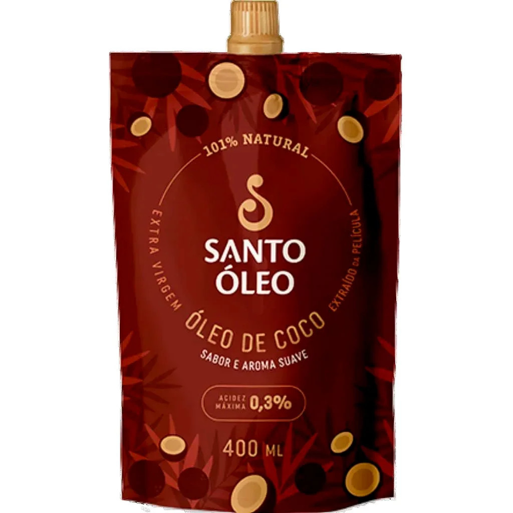 Óleo de Coco Extra Virgem Película 400ml Pouch - Santo Óleo