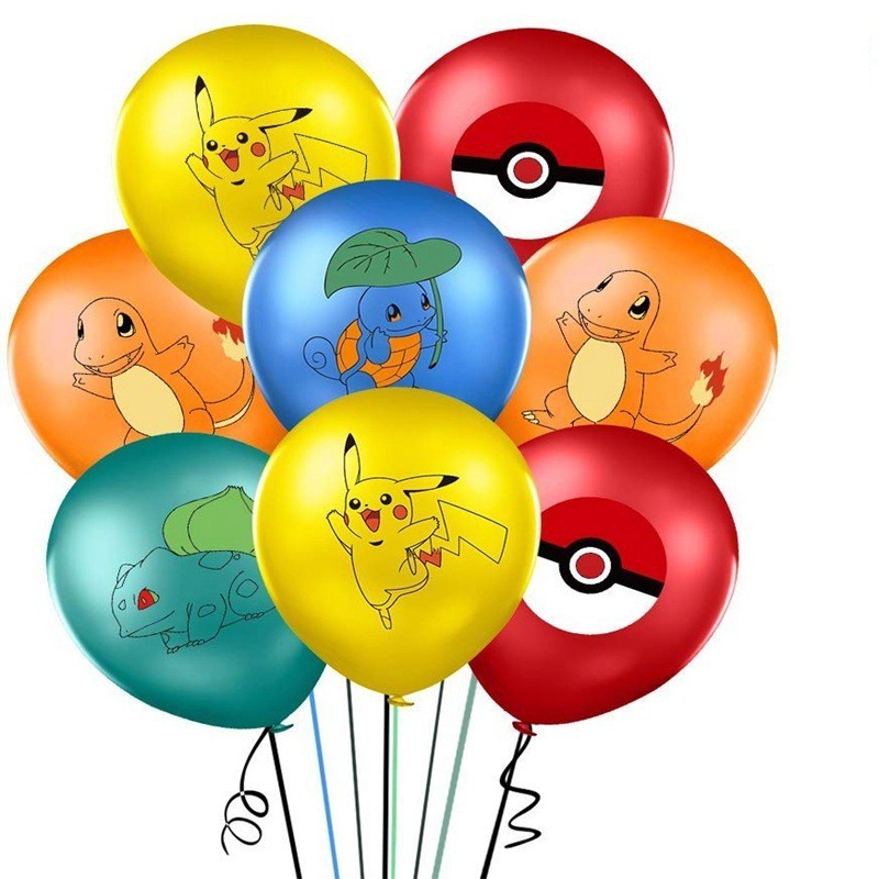 10pcs Pikachu Pok é Ball Round Balão Impresso Festa De Aniversário Infantil Decoração Do Jardim De Infância