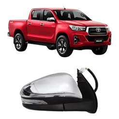 Retrovisor Hilux 2016 2017 2018 2019 2020 2021 2022 2023 2024 Eletrico C/Pisca Cromado 7 fios