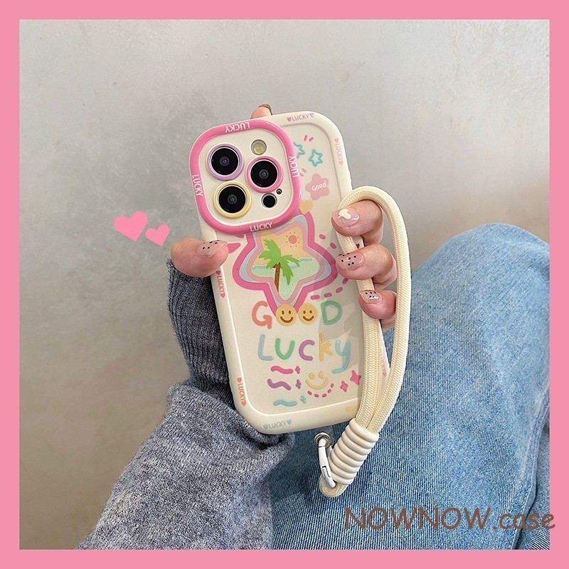 Capa De Telefone Com Rosto Sorridente De Estrela De Pintura A Óleo De Verão Alça De Suspensão Pulso Para Prevenção De Pe