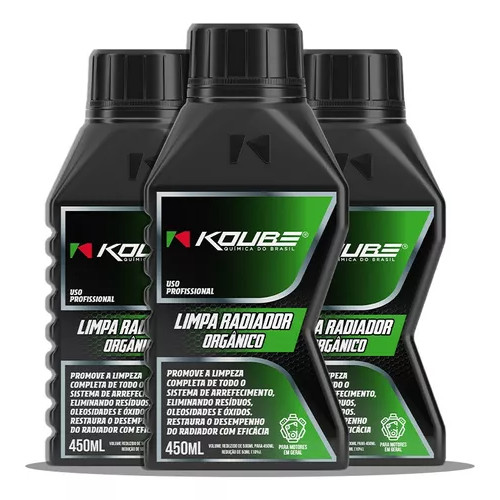 Limpa radiador orgânico sistema de arrefecimento profissional sem corrosão Remove oleosidade Kit 3un em Oferta na Shopee