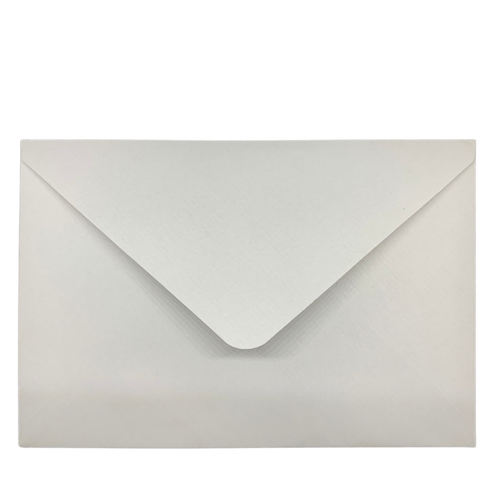 Envelope Bico Cinza + Cartão Visita Branco 10,5x15,5cm 25 Un