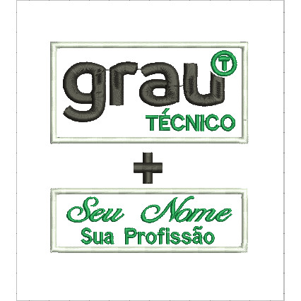 Patch Grau Técnico Kit -  logo Grau + Nome