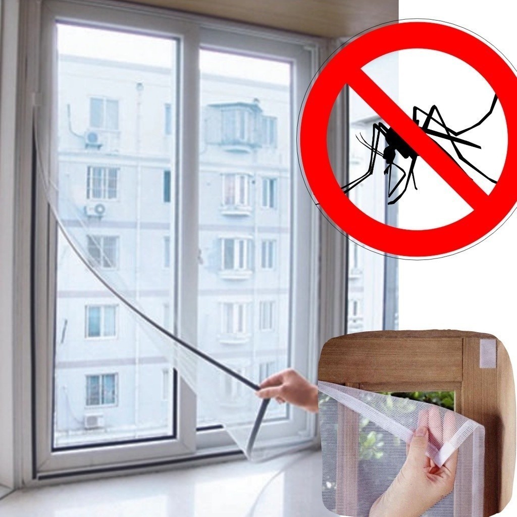Tela Mosqueteiro Janela Proteção Insetos Adaptável Fácil Instalação Com Velcro Contra Mosca Mosquito Mosqueteira Inseto Removivel Anti-inseto Mosquiteiro Tela Para Janela