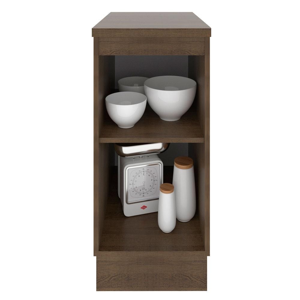 Detalhes do Balcão Armário de Cozinha 35 cm 1 Porta Rustic/Preto Glamy Madesa