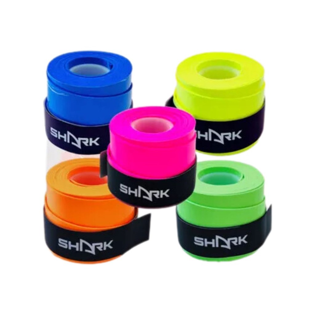 KIT 5 OVERGRIP SHARK RAQUETE BEACH TENIS, TENIS, PADEL 5UN
