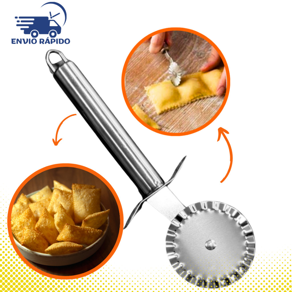 Cortador  Pastel Massa Bicoito Pizza Aço Inox