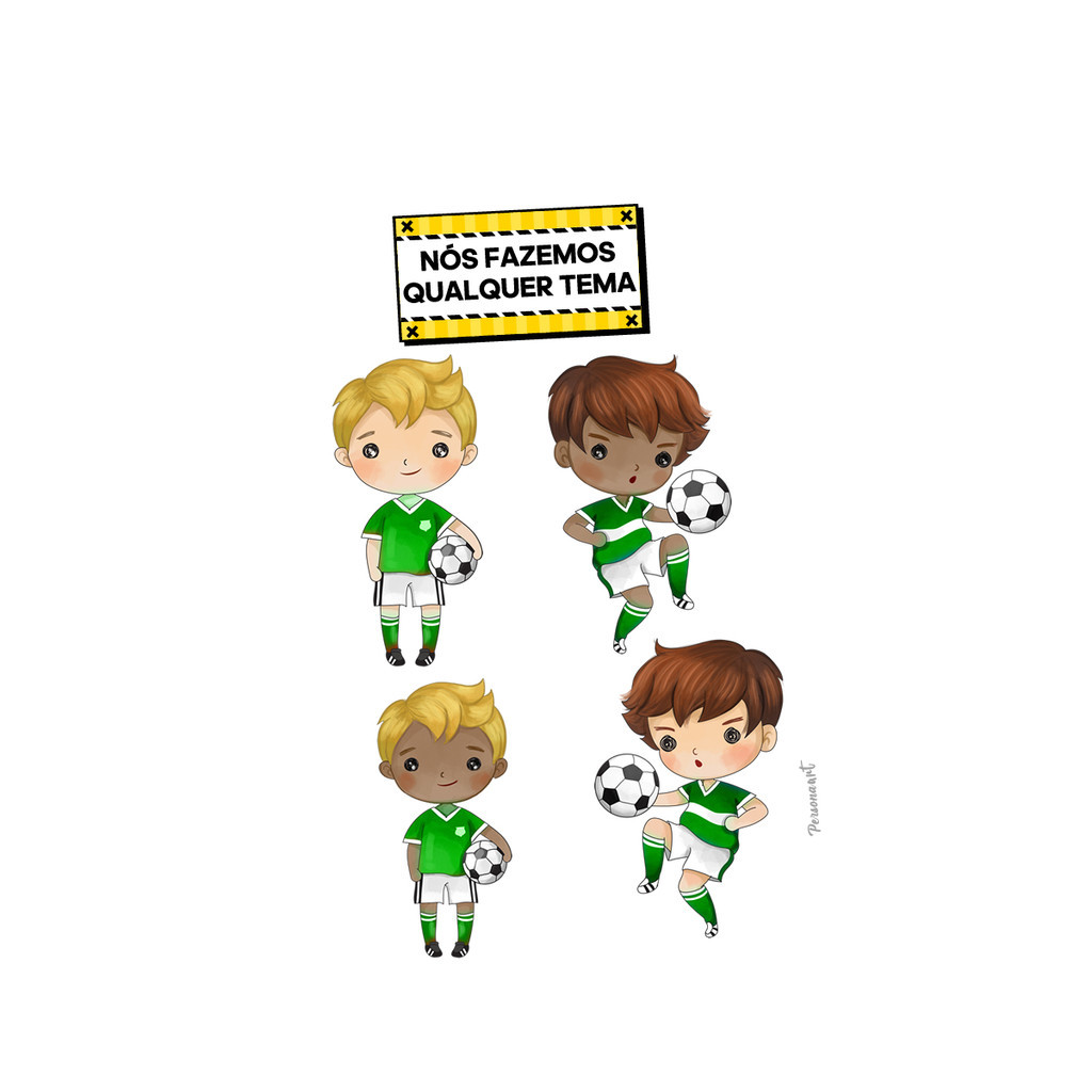15 Apliques topper 8cm caixas, tubetes Aplique Tag Topper Personalizado Futebol Simples