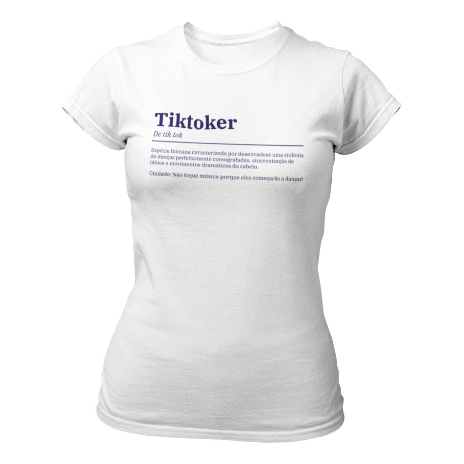 Camiseta Baby Look Fem Estampa Tiktoker Frase Humor Moda