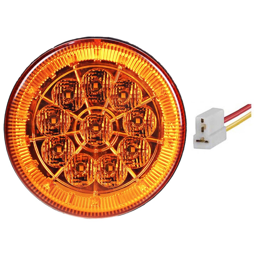 Lanterna Traseira 125mm Caminhão Carreta Mod. Randon 10 LED AM 24V +Conector