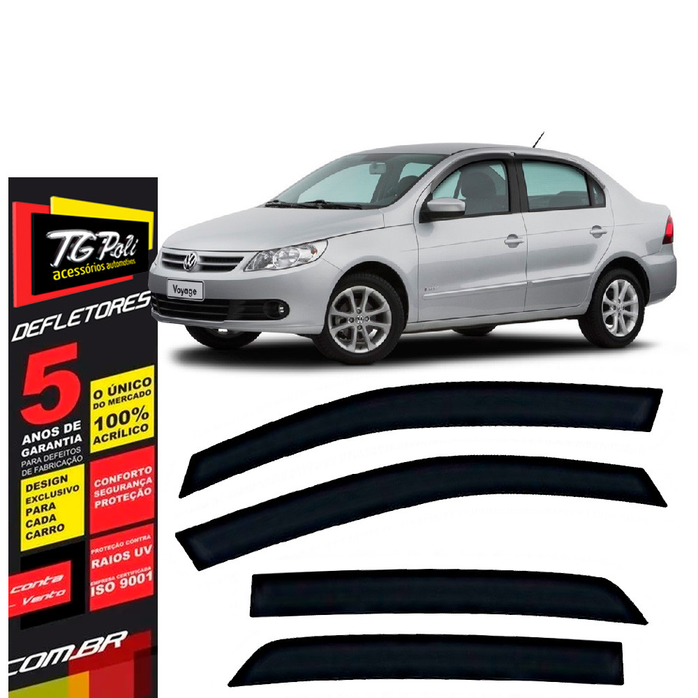 Calha de Chuva Gol e Voyage G5 G6 G7 G8 2008 a 2023 TG Poli Defletor 4P Protetor Janelas Fumê em Oferta na Shopee