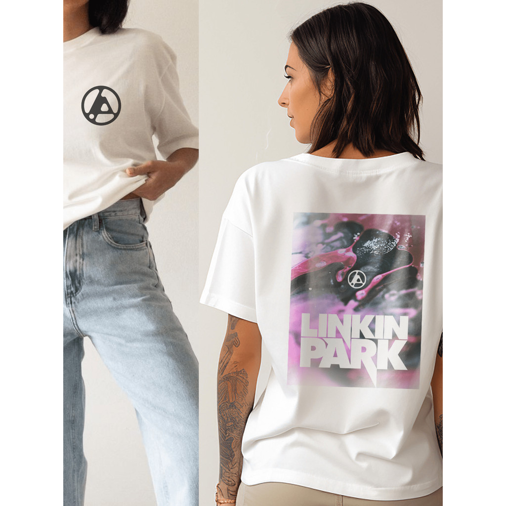 Camiseta Unissex Oversized Plus Size Feminina Masculina Linkin Park 100% Algodão  Album From Zero Blusa Unissex Estampa 