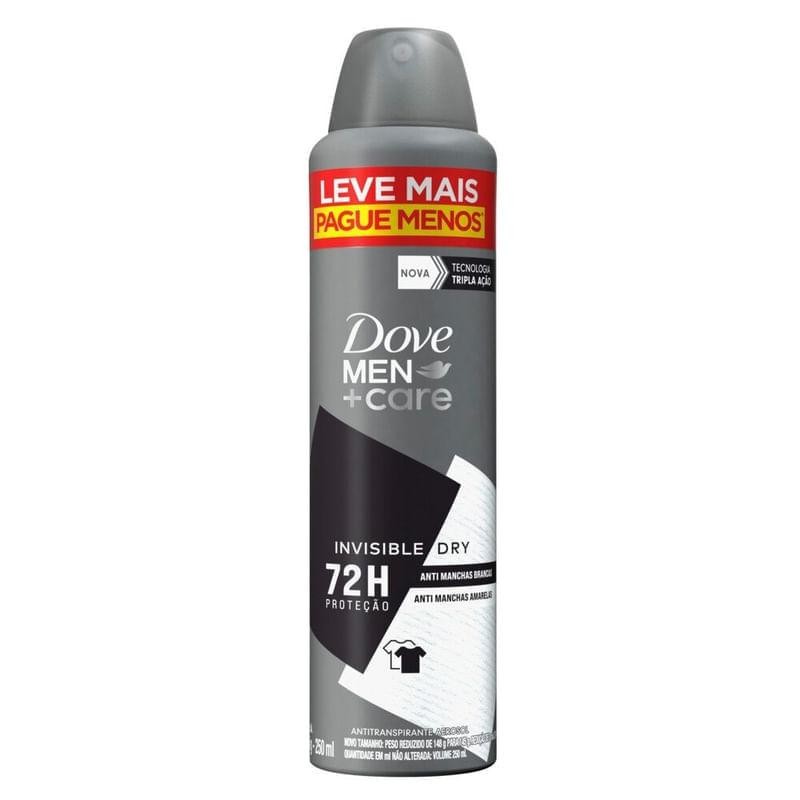 Desodorante Antitranspirante Aerossol Dove Men+Care Invisible Dry 250ml