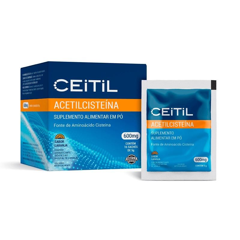 Suplemento Alimentar Ceitil 600mg Sabor Laranja 16 Sachês 5g em Oferta na Shopee