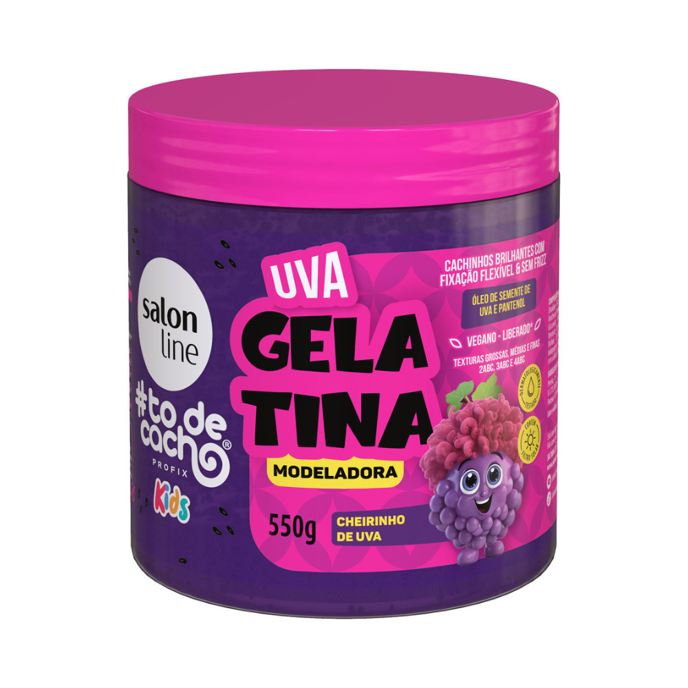 Gelatina Ativador To De Cachos Kids Uva Salon Line 550g em Oferta na Shopee