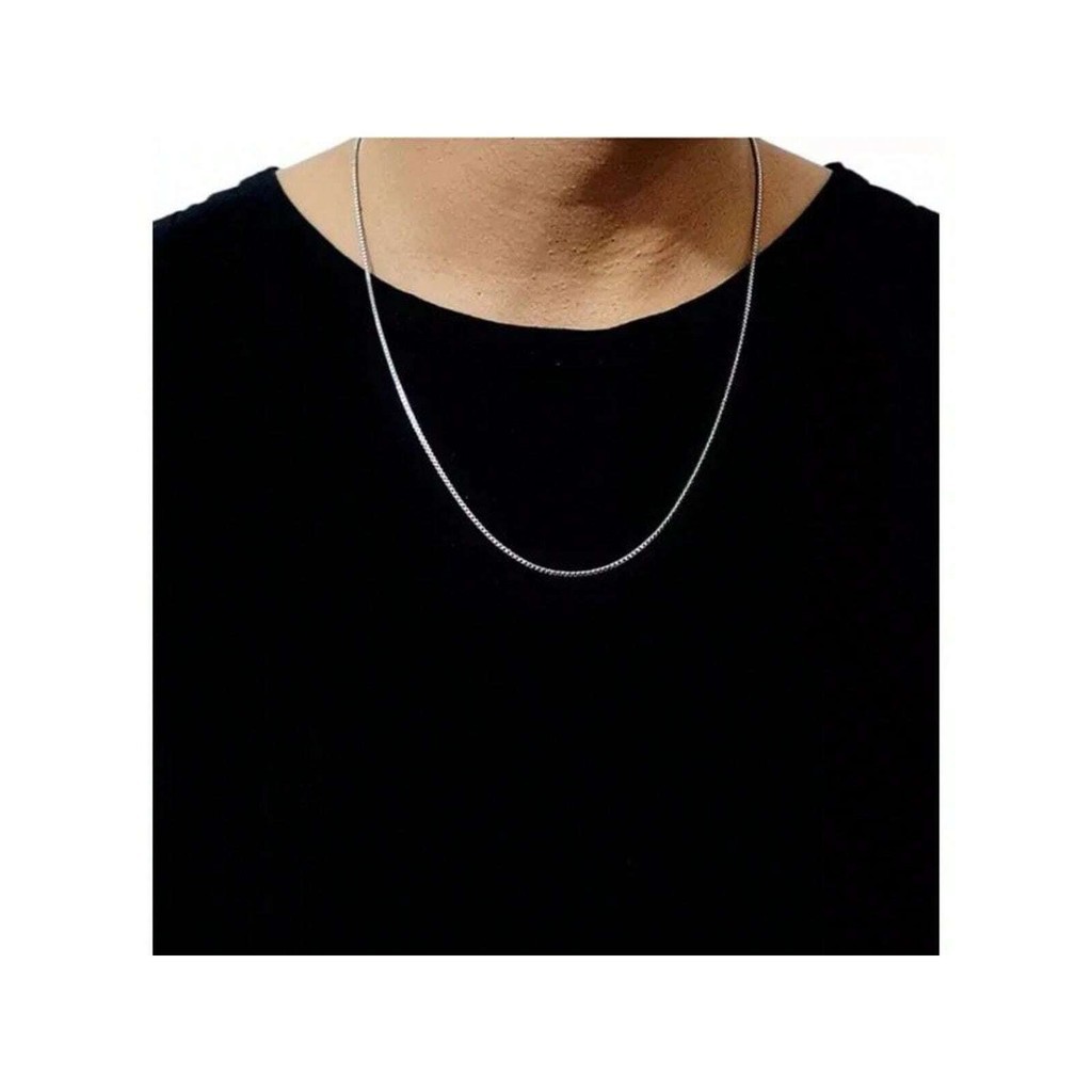 Cordão Masculino Corrente Veneziana Prateada Aço Inoxidável 60cm em Oferta na Shopee