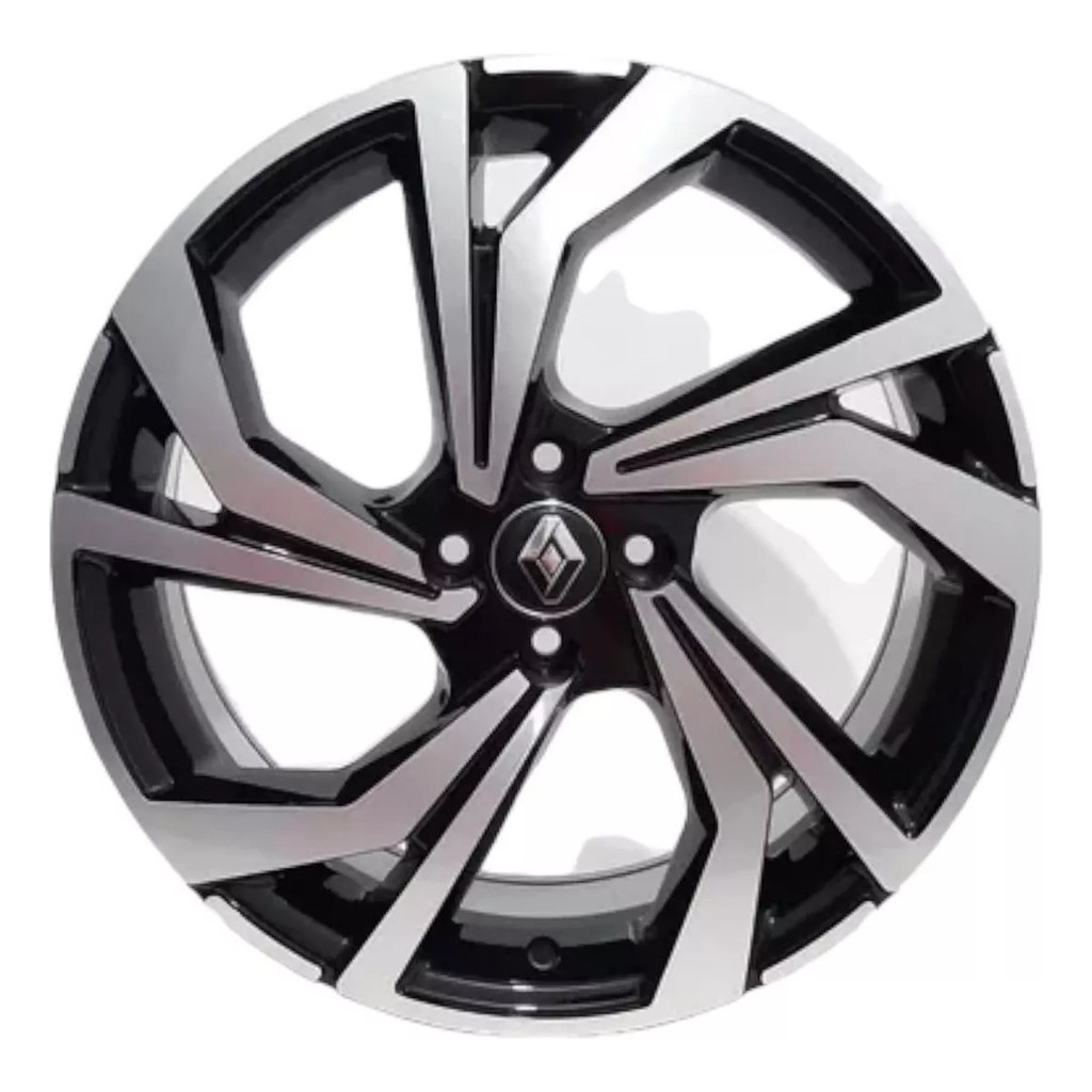 Kit 4 Rodas Aro 15 4x100 Renault Sandero Logan Clio Preta Diamantada Scorro S277