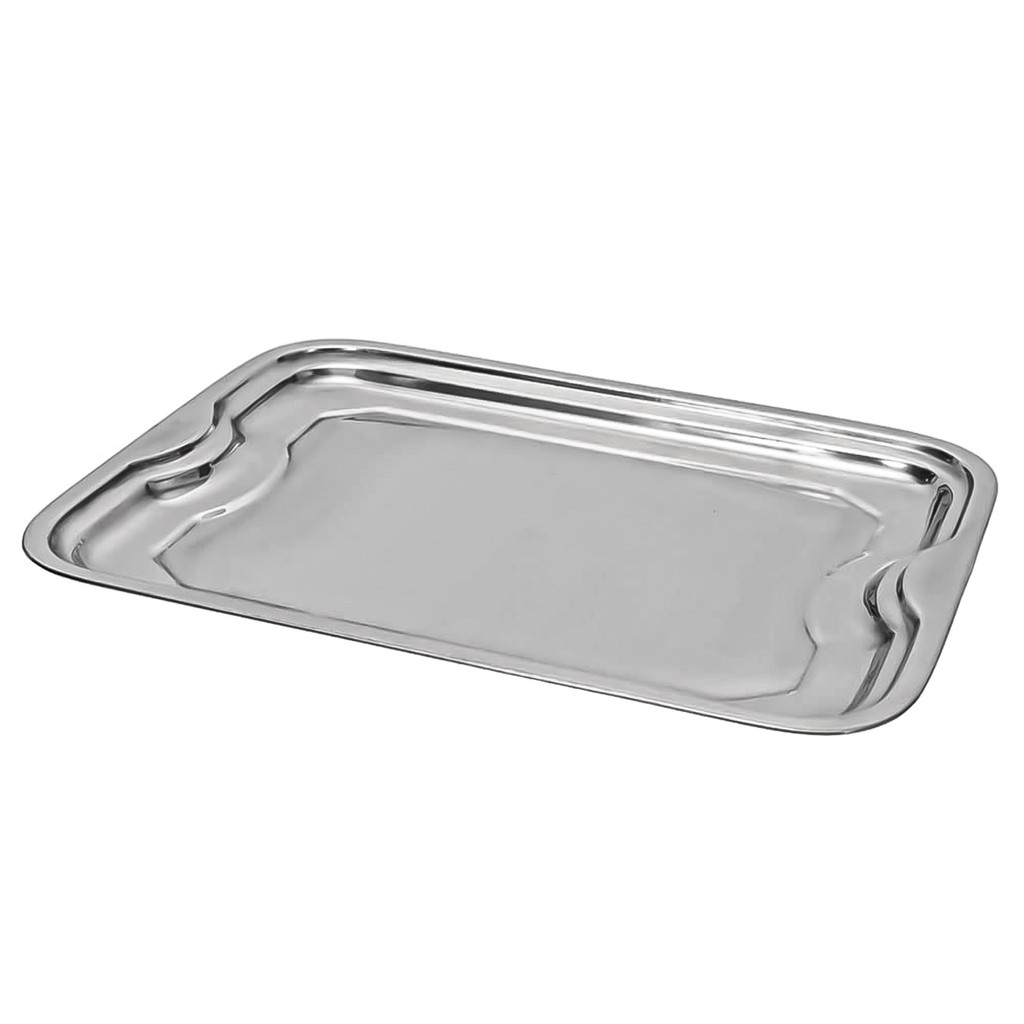 Bandeja Em Aço Inox Moderna Luxo Travessa Retangular Para Decoração - Mimo Style