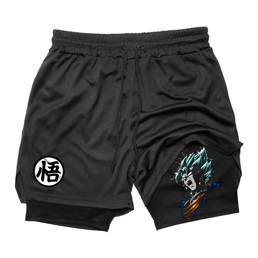 Short Duplo Dragon Masculino com Proteção UV e Compressão Bermuda para Academia e Corrida