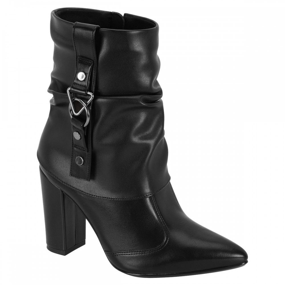 Bota Vizzano 3105.102 Salto Grosso Cano Curto Feminino