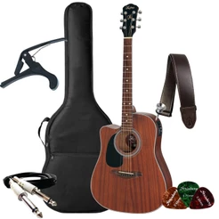 Kit Violao Hofma Eletrico Hmf250 Lh Canhoto Stnt Folk + Acessórios