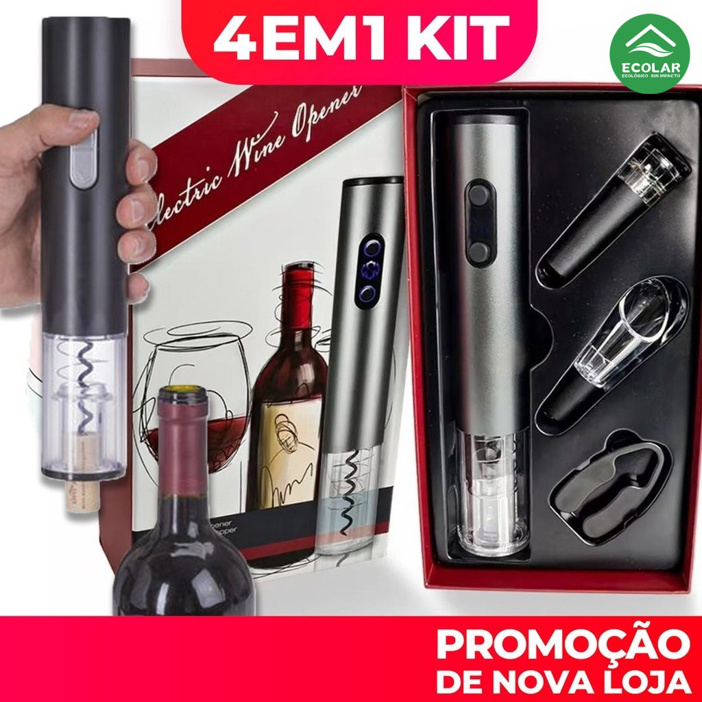 Abridor De Garrafa Vinho Automático Elétrico A Pilha Presente Funcional Para Cozinha