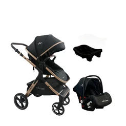 Carrinho Kansas Gold Premium Baby c/ Bebê Conforto e Base