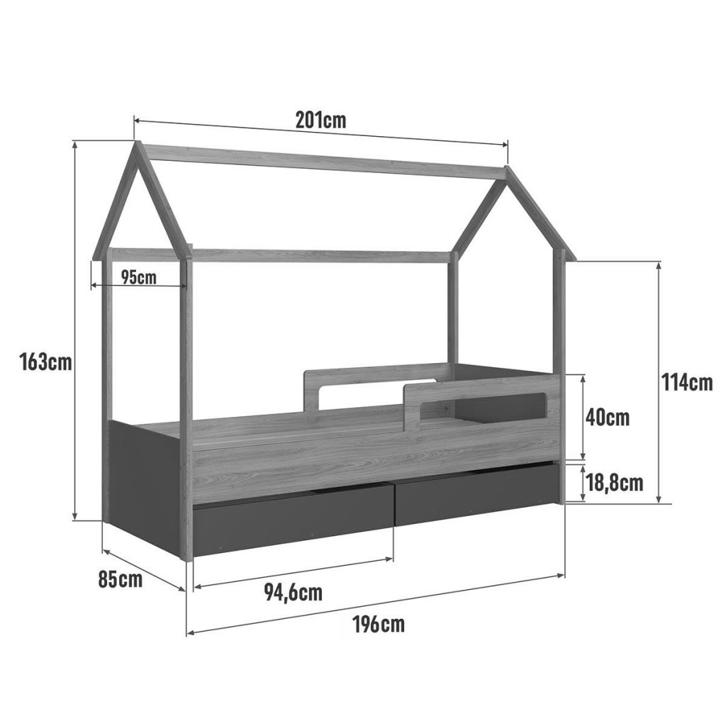 Cama Infantil Montessoriana 2 Gavetas Branco/Rosa - Completa Móveis