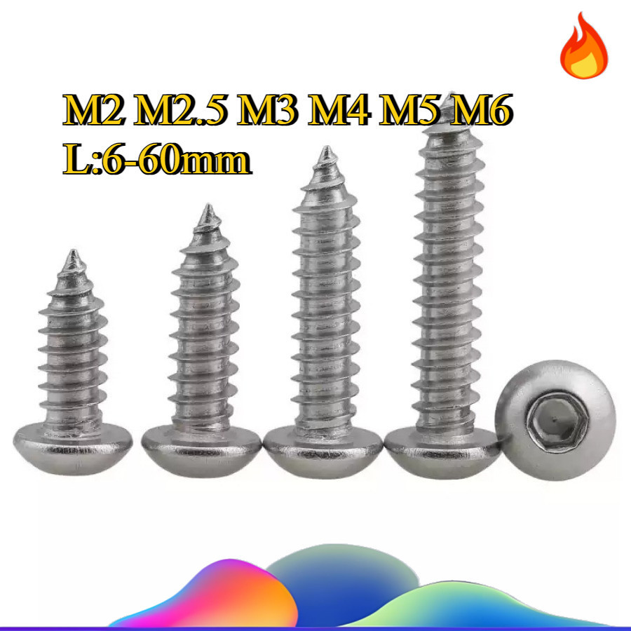 Parafuso Allen rotundidade Cabeça Aço Inox 304/Parafusos Rosca Allen M2M2.5/M3/M4/M5/M6 * L6-60mm (WDY-XDM-1)