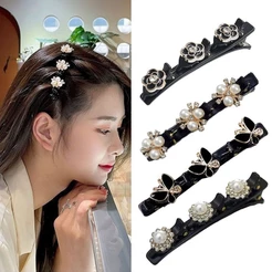 2 Pçs Conjunto Coreano Moda Nova Bonito Preguiçoso Trançado Grampo De Cabelo Franja Lateral Clipe Acessórios Para O