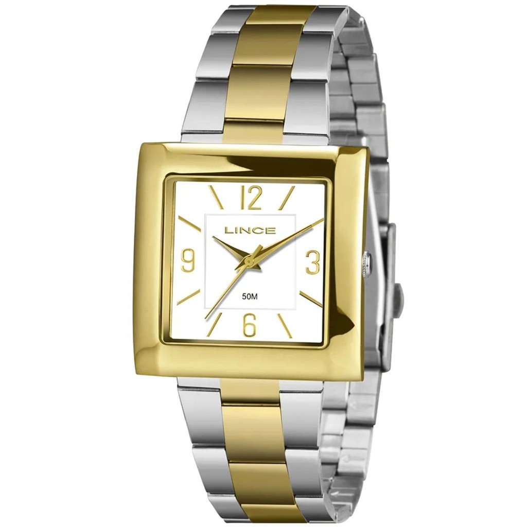RELÓGIO LINCE FEMININO PRATA/DOURADO QUADRADO LQT4767L34 B2SK RELÓGIO LINCE FEMININO PRATA/DOURADO QUADRADO LQT4767L34 B2SK