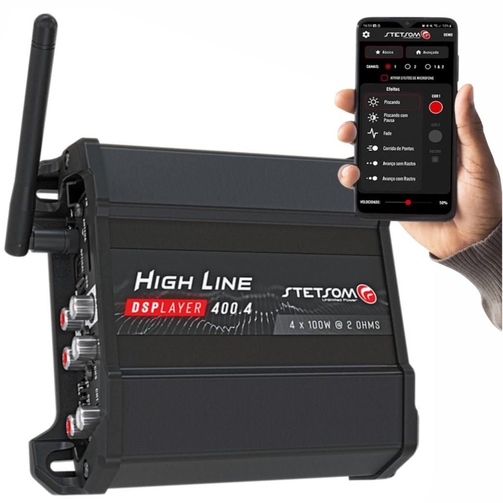 Modulo Amplificador Stetsom Hl400.4 Dsplayer 400w Fm Bt Usb em Oferta na Shopee