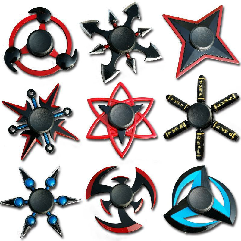 Em estoque Naruto Shuriken Fidget Spinner Brinquedo de Alívio de Estresse Criativo Fidget Spinner de Metal para Crianças